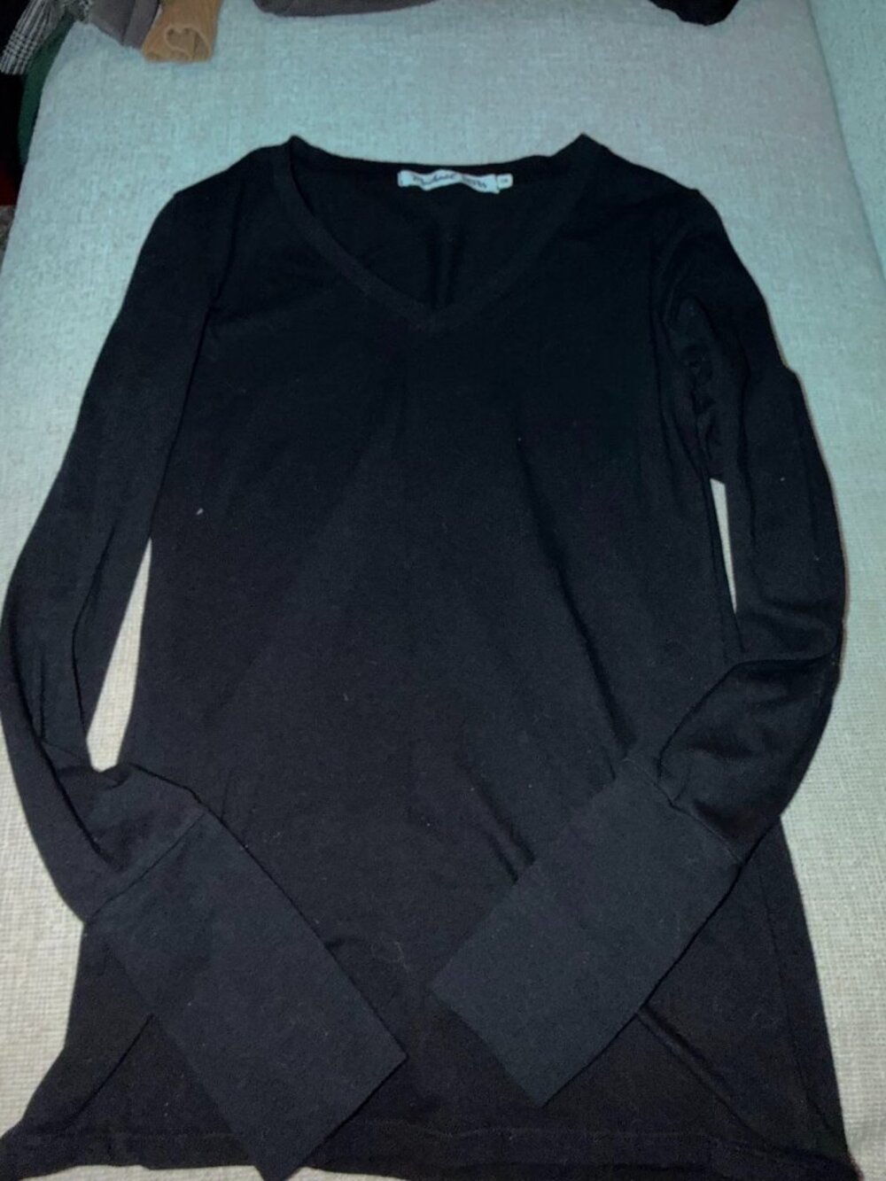 Michael Stars Black V-Neck with Wide Cuffs - One Size